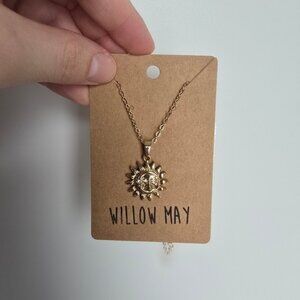 Willow May Gold Sun And Moon Pendant Necklace